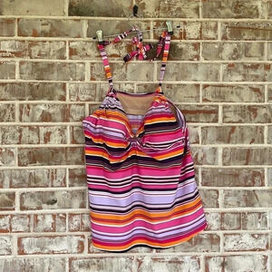 Cocos Striped Tankini Swim Top